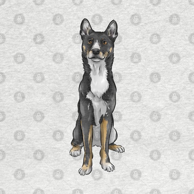 New Guinea Singing Dog | Black and Tan by Shirin Illustration